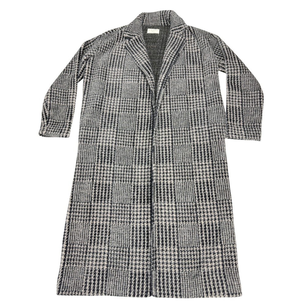 Z Supply Womens Grey Plaid Longline Open Front Cardigan Coat ZJ224575 Size Small